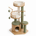 Árbol para Gatos de Madera y Tela con Plataformas y Casa