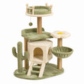 Árbol para gatos con felpa y sisal, 100x50x120 cm, verde/beige