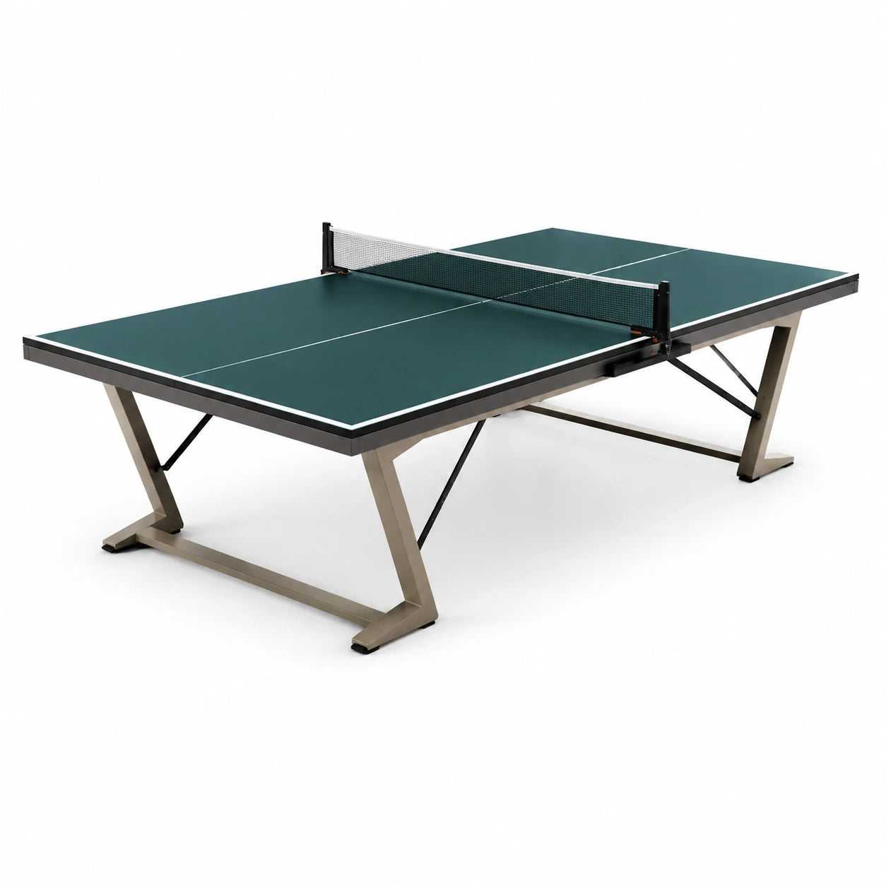 Mesa de ping-pong de MDF y acero verde para interiores y exteriores