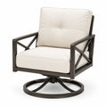 Silla Giratoria de Aluminio y Tela Beige