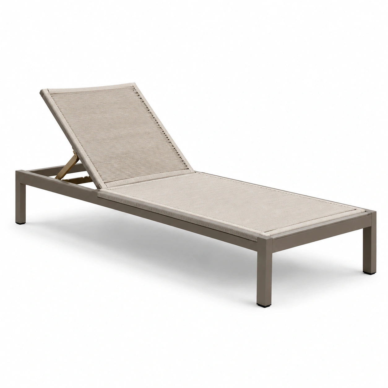 Tumbona de jardín de aluminio beige reclinable 200 cm