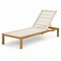 Tumbona de madera y ratán sintético crema 200 cm
