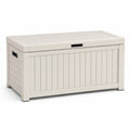 Arcón de plástico beige para exterior 120x45x55 cm