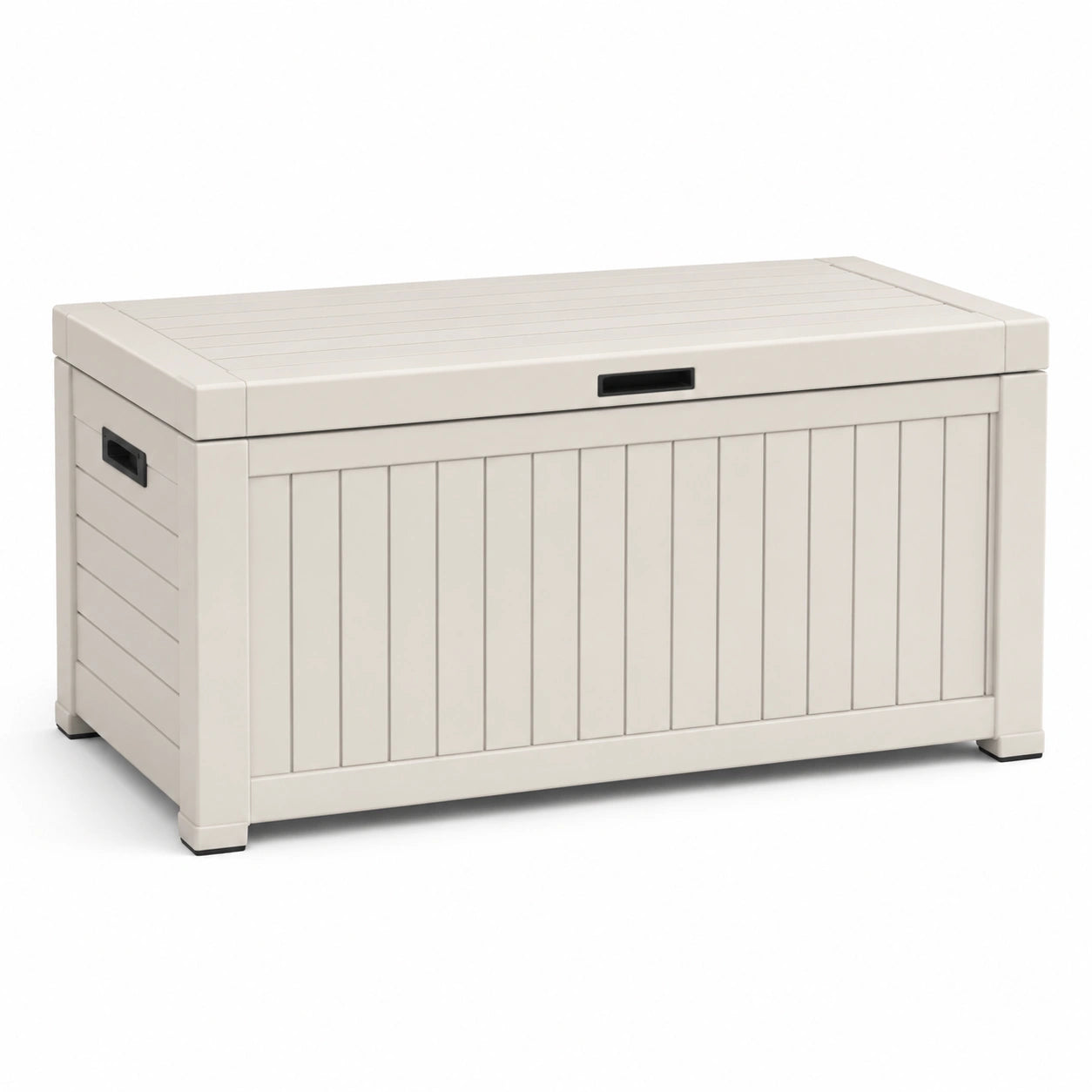 Arcón de plástico beige para exterior 120x45x55 cm