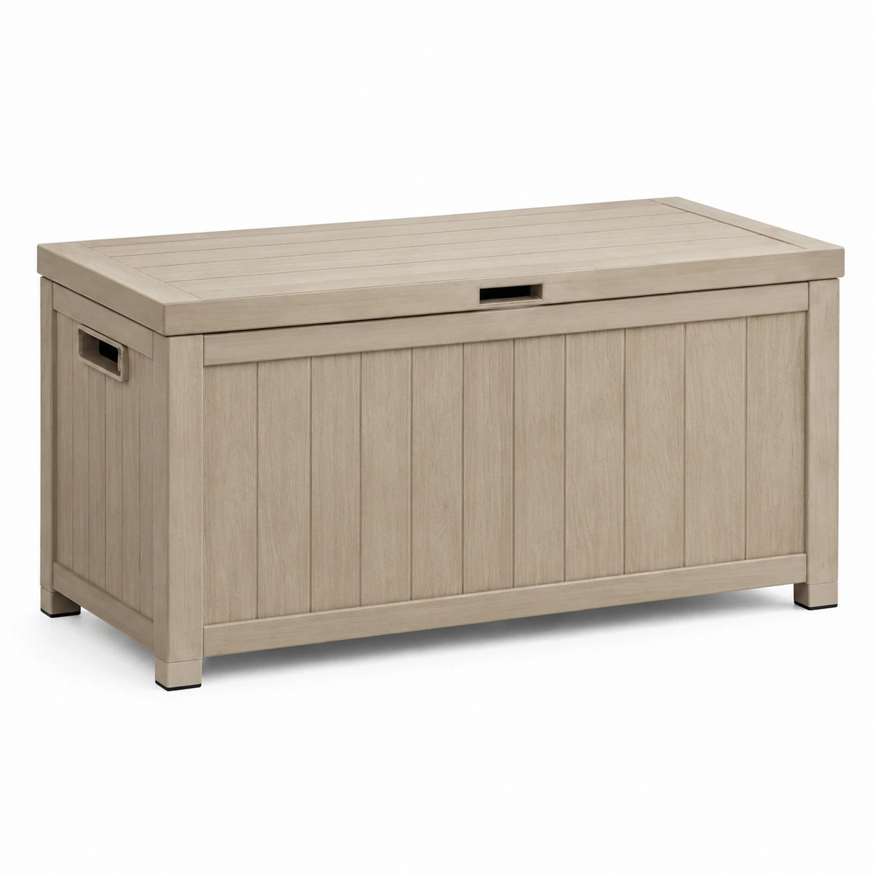 Baúl de resina beige para exterior 120x45x60 cm