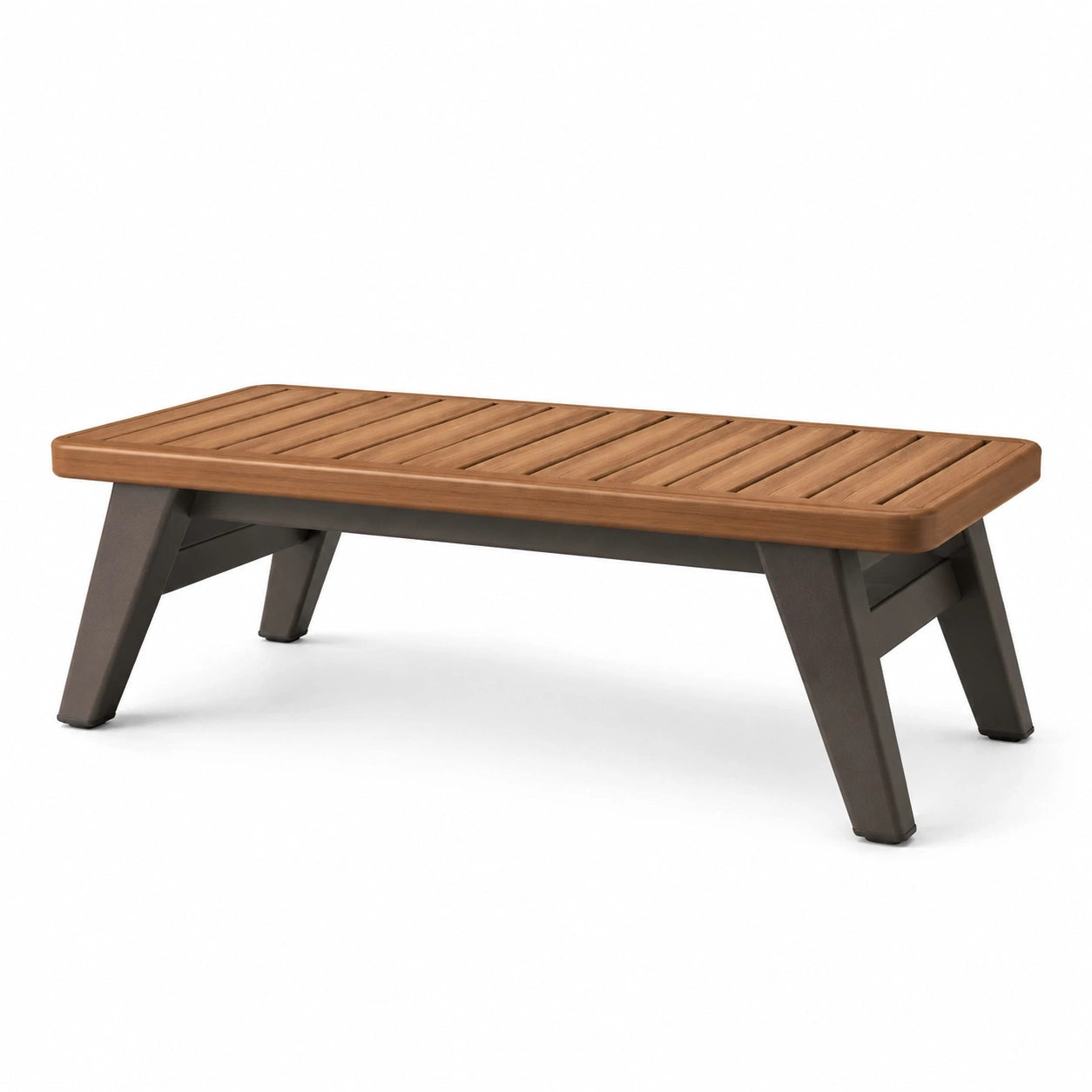 Banco de Madera y Metal para Exteriores Marrón