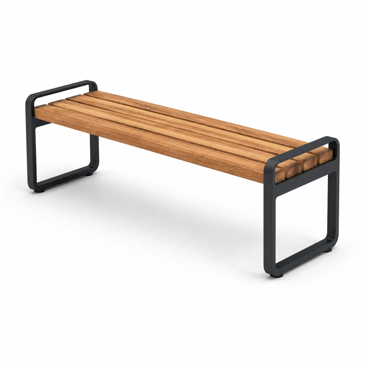 Banco de madera y metal negro 180 cm
