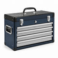Caja de herramientas de metal con 5 cajones Azul y Plata