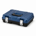 Caja de herramientas de polipropileno azul con cierres metálicos 40x30x12 cm