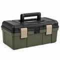 Caja de herramientas de plástico polipropileno verde y negro 37x19x15 cm