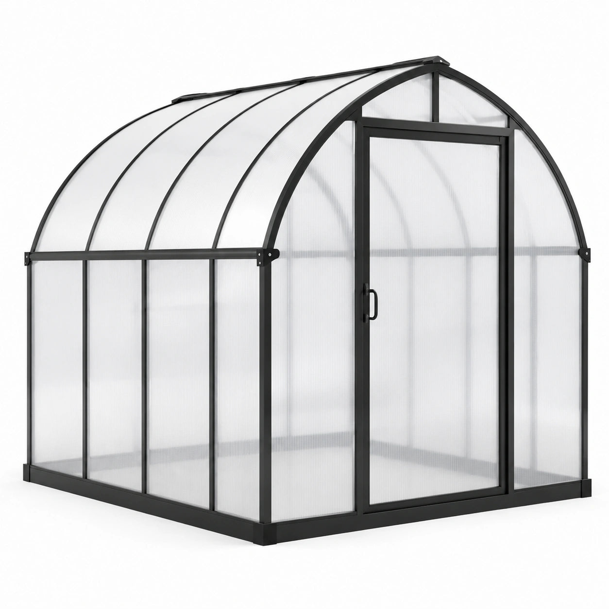 Invernadero de aluminio y policarbonato negro 250x200x190 cm